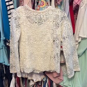 Elegant White Lace Girls Top